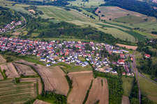 Aerial view of District Oberöwisheim in Kraichtal in the state Baden-Wuerttemberg, Germany