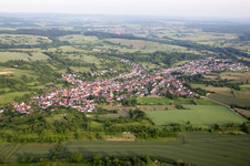Town View of the streets and houses of the residential areas in Oberoewisheim in the state Baden-Wurttemberg, Germany