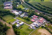 Industriestraße with Rohtermel Tankschutz GmbH in the district Zeutern in Ubstadt-Weiher in the state Baden-Wuerttemberg, Germany