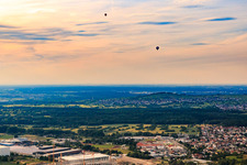 Hot air balloons in Östringen in the state Baden-Wuerttemberg, Germany