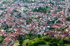 Church building in Old Town- center of downtown in Oestringen in the state Baden-Wurttemberg, Germany