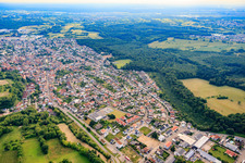 Overview of the town from the east in Östringen in the state Baden-Wuerttemberg, Germany