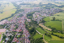 Town View of the streets and houses of the residential areas in Mauer in the state Baden-Wurttemberg, Germany