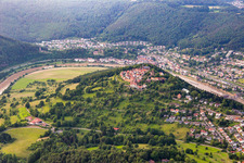 Ruins and vestiges of the former castle and fortress Dilsberg in the district Dilsberg in Neckargemuend in the state Baden-Wurttemberg