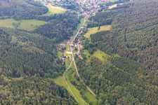 Aerial view of Langenthal in the district Brombach in Eberbach in the state Baden-Wuerttemberg, Germany