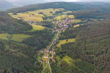 Aerial photograpy of Langenthal in the district Brombach in Eberbach in the state Baden-Wuerttemberg, Germany