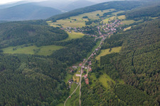 Aerial view of District Brombach in Eberbach in the state Baden-Wuerttemberg, Germany