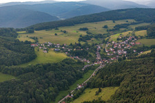 District Brombach in Eberbach in the state Baden-Wuerttemberg, Germany from above