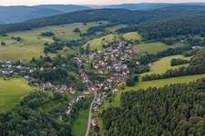 District Brombach in Eberbach in the state Baden-Wuerttemberg, Germany seen from above