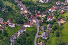 District Brombach in Eberbach in the state Baden-Wuerttemberg, Germany from the plane