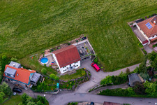 Bird's eye view of District Brombach in Eberbach in the state Baden-Wuerttemberg, Germany