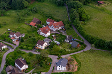 District Brombach in Eberbach in the state Baden-Wuerttemberg, Germany seen from a drone