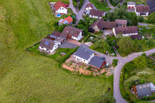 District Brombach in Eberbach in the state Baden-Wuerttemberg, Germany from the plane
