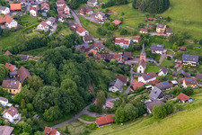 Drone recording of District Brombach in Eberbach in the state Baden-Wuerttemberg, Germany
