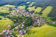Drone image of District Brombach in Eberbach in the state Baden-Wuerttemberg, Germany