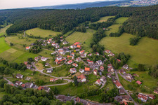 Bird's eye view of District Brombach in Eberbach in the state Baden-Wuerttemberg, Germany