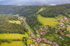 Aerial photograpy of District Brombach in Eberbach in the state Baden-Wuerttemberg, Germany