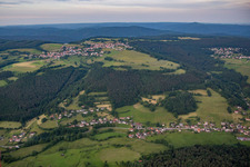Aerial view of District Rothenberg in Oberzent in the state Hesse, Germany