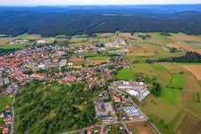 Hirschhorner Straße with Sauter Omnibusreisen and Braun & Wettberg Feinbürstenmanufaktur GmbH Neckartal-Odenwald in the district Beerfelden in Oberzent in the state Hesse, Germany