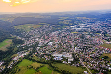 City view from the south in the district Lauerbach in Erbach in the state Hesse, Germany