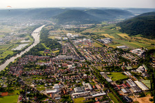 Village on the river bank areas of the Main river in Kleinheubach in the state Bavaria, Germany
