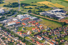 Süde industrial area with HESS TIMBER GmbH, Kaiser Bekleidungs GmbH and ERBACHER the food family in Kleinheubach in the state Bavaria, Germany
