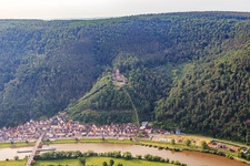 Aerial photograpy of Castle Freudenberg in Freudenberg in the state Baden-Wuerttemberg, Germany