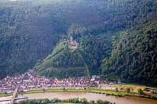 Ruins and vestiges of the former castle and fortress Burg Freudenburg in Freudenberg in the state Baden-Wurttemberg, Germany