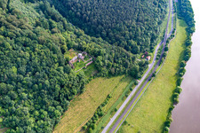Aerial photograpy of Kollenburg in Dorfprozelten in the state Bavaria, Germany