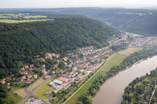 Village on the river bank areas of the Main river in Hasloch in the state Bavaria, Germany