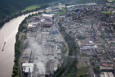 Industrial estate on the river bank areas of the Main river in the district Bestenheid in Wertheim in the state Baden-Wurttemberg, Germany