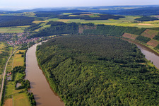 Aerial view of Main loop in Kreuzwertheim in the state Bavaria, Germany