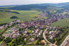 Oblique view of District Dertingen in Wertheim in the state Baden-Wuerttemberg, Germany