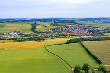 Village view from the south in Uettingen in the state Bavaria, Germany