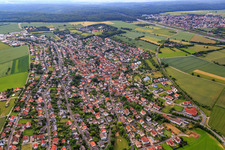 View of the town from the west in Eisingen in the state Bavaria, Germany