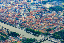 Ludwigsbrücke over the Main to Sanderring in the district Altstadt in Würzburg in the state Bavaria, Germany