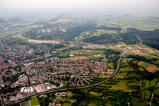 Town View of the streets and houses of the residential areas in the district Heidingsfeld in Wuerzburg in the state Bavaria, Germany