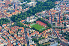 Sanderrasen sports field at Ringpark in the district Sanderau in Würzburg in the state Bavaria, Germany
