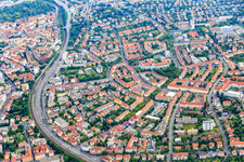 B19 cuts through the city center in the district Frauenland in Würzburg in the state Bavaria, Germany