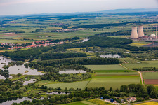 Nuclear power plant at the Garstadt bird sanctuary in Grafenrheinfeld in the state Bavaria, Germany