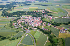 Aerial view of District Kleineibstadt in Großeibstadt in the state Bavaria, Germany