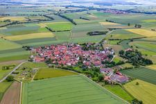 Oblique view of District Rothausen in Höchheim in the state Bavaria, Germany