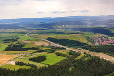 A71 valley bridge over former gravel pit in Rohr in the state Thuringia, Germany