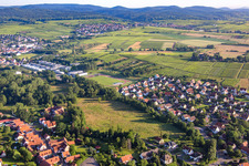 Aerial view of District Altenstadt in Wissembourg in the state Bas-Rhin, France