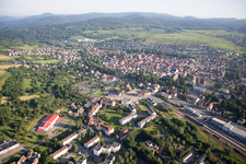 Wissembourg in the state Bas-Rhin, France from above