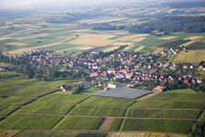 Oblique view of Oberhoffen-lès-Wissembourg in the state Bas-Rhin, France