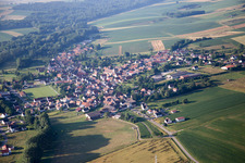 Steinseltz in the state Bas-Rhin, France viewn from the air