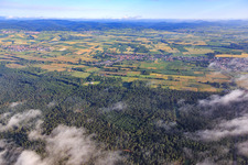 Aerial view of Village view from the south in Kapsweyer in the state Rhineland-Palatinate, Germany