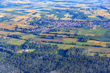 Aerial photograpy of Village view from the south in Kapsweyer in the state Rhineland-Palatinate, Germany