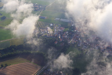Protestant Church under Clouds in Minfeld in the state Rhineland-Palatinate, Germany